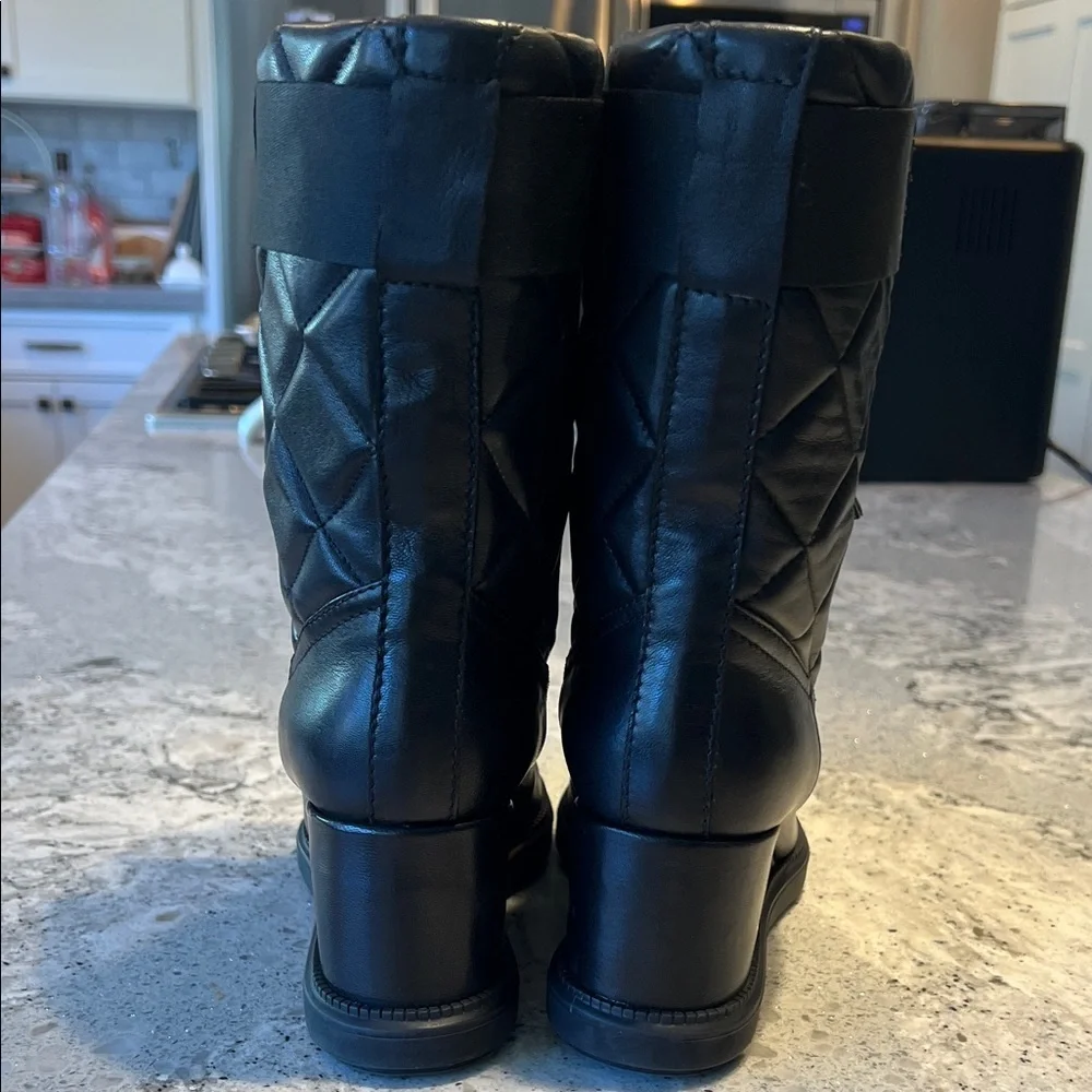 NEW Aquatalia Caliana Waterproof Quilted Leather Wedge Boots Size 9